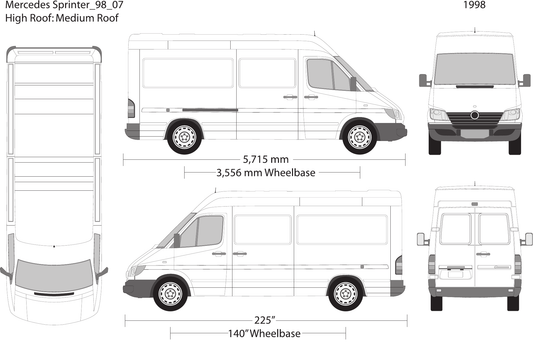 1998 Mercedes Sprinter Vector Wrap Template - GravBase