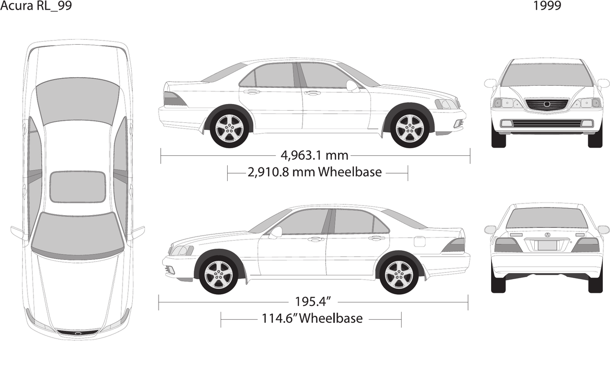 1999 Acura RL Vector Wrap Template - GravBase