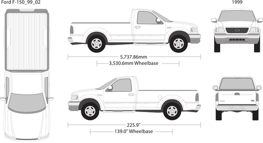 1999 Ford F-150 Vector Wrap Template - GravBase