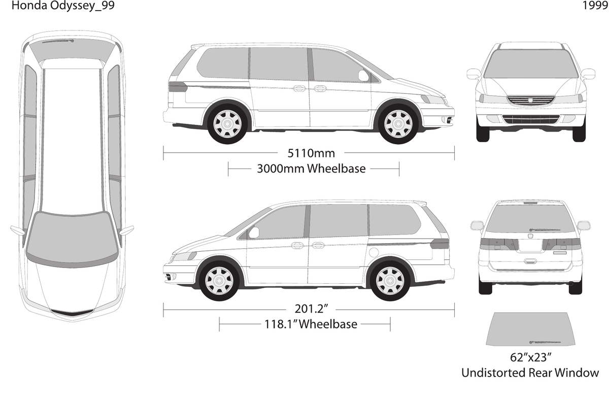 1999 Honda Odyssey Vector Wrap Template - GravBase