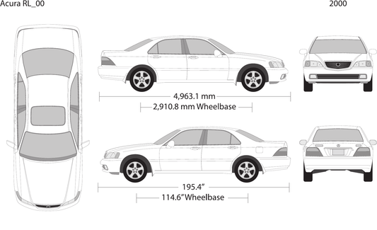 2000 Acura RL Vector Wrap Template - GravBase