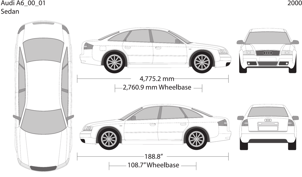 2000 Audi A6 Vector Wrap Template - GravBase