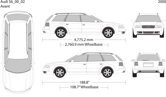 2000 Audi S6 Vector Wrap Template - GravBase