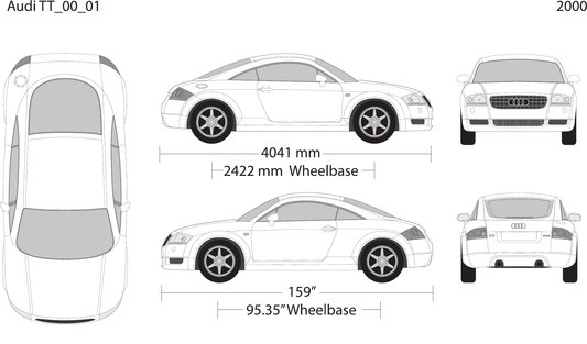 2000 Audi TT Vector Wrap Template - GravBase