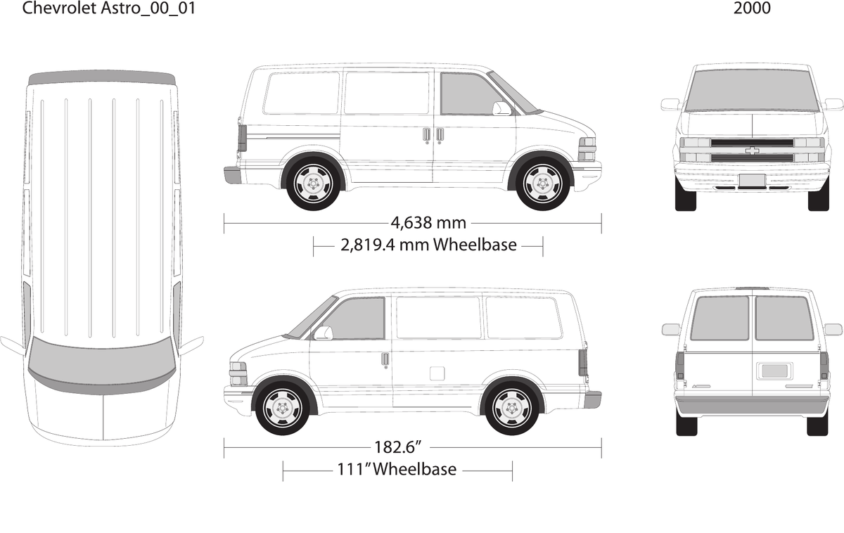 2000 Chevy Astro vector wrap template V01, Design-Ready PDF - GravBase