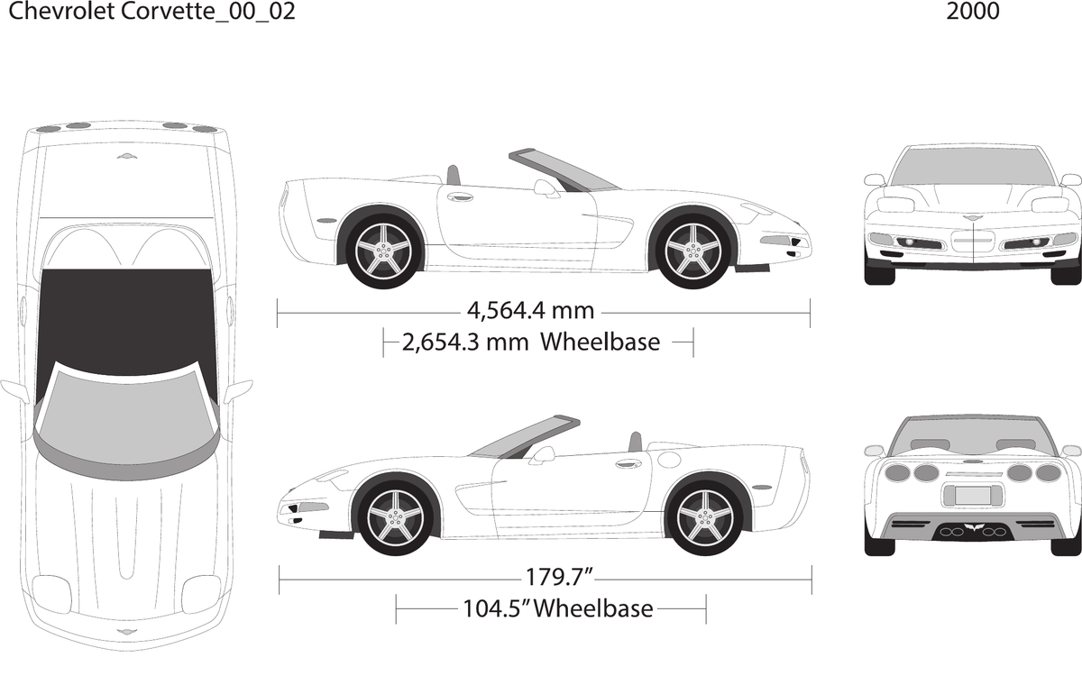 2000 Chevy Corvette vector wrap template, Design-Ready PDF - GravBase