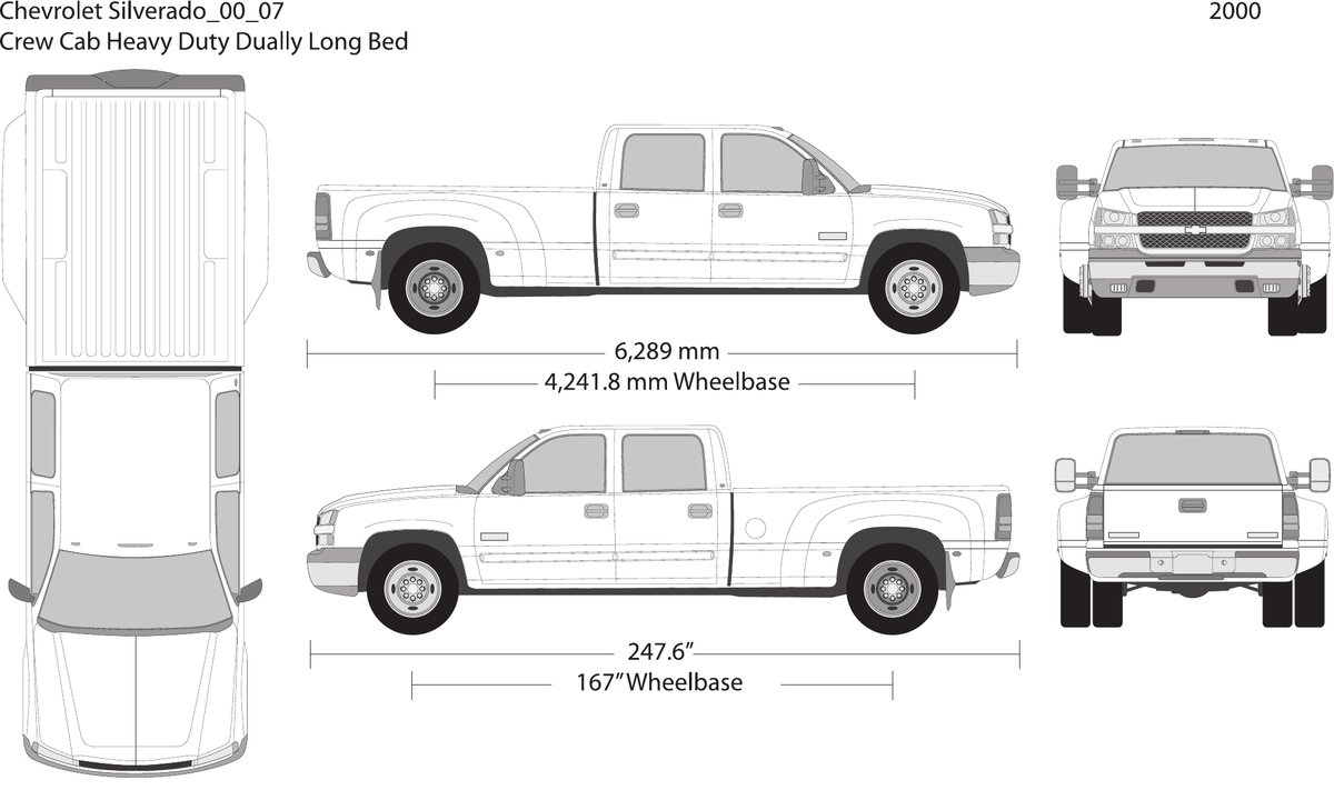 2000 Chevy Silverado 2500-3500 HD Vector Wrap Template - GravBase