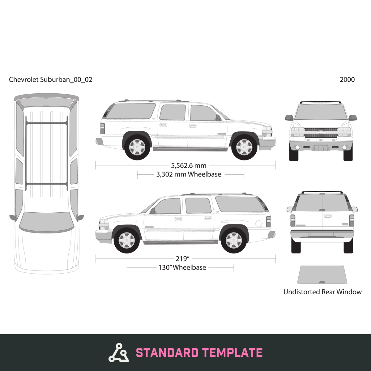 2000 Chevy Suburban vector wrap template V02, Design-Ready PDF - GravBase