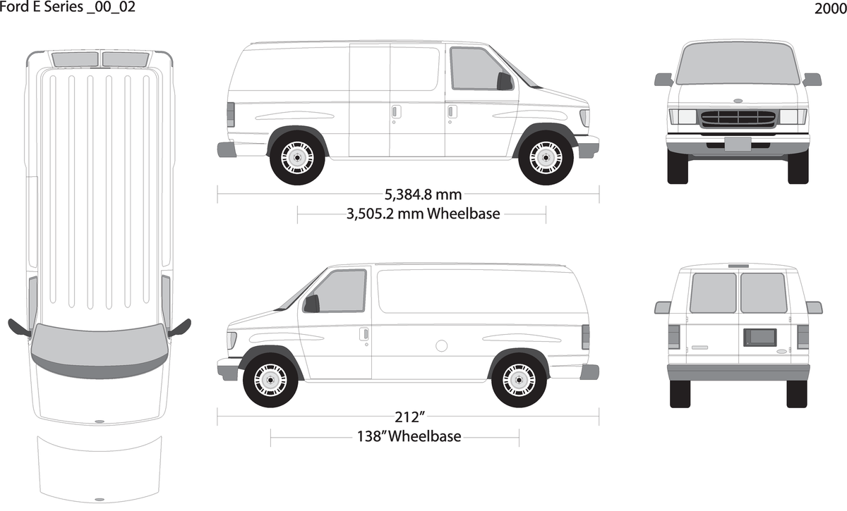 2000 Ford E Series V02 Vehicle Wrap Template