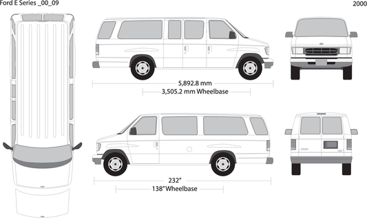 2000 Ford E Series V09 Vehicle Wrap Template