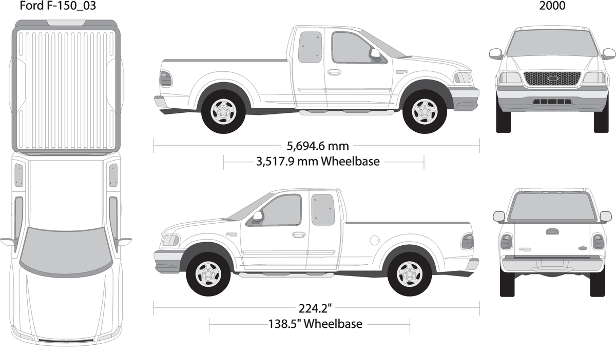 2000 Ford F 150 V03 Vehicle Wrap Template