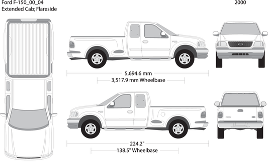 2000 Ford F 150 V04 Vehicle Wrap Template