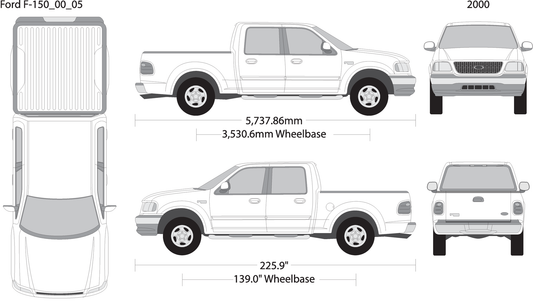 2000 Ford F 150 V05 Vehicle Wrap Template