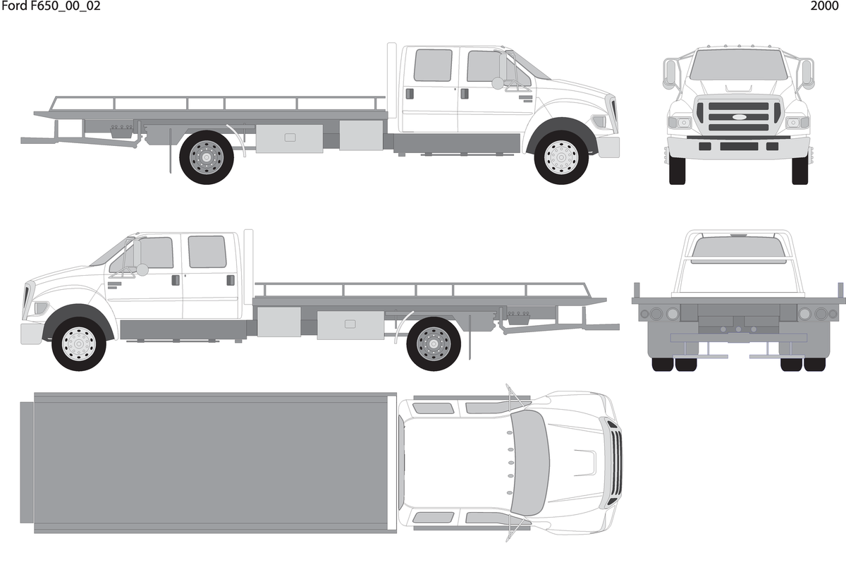 2000 Ford F 650 V02 Vehicle Wrap Template