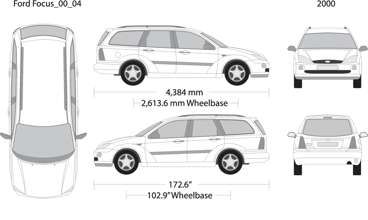 2000 Ford Focus V04 Vehicle Wrap Template