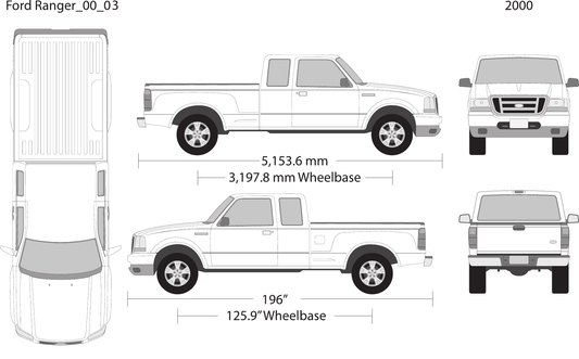 2000 Ford Ranger vector wrap template V03, Design-Ready PDF - GravBase