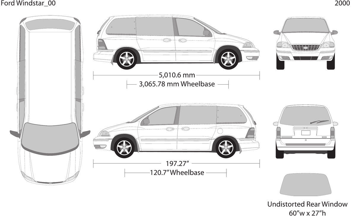 2000 Ford Windstar vector wrap template, Design-Ready PDF - GravBase