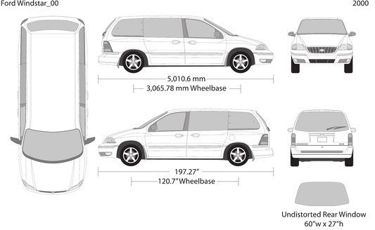 2000 Ford Windstar vector wrap template, Design-Ready PDF - GravBase