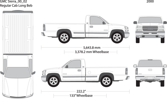2000 Gmc Sierra 1500 V02 Vehicle Wrap Template