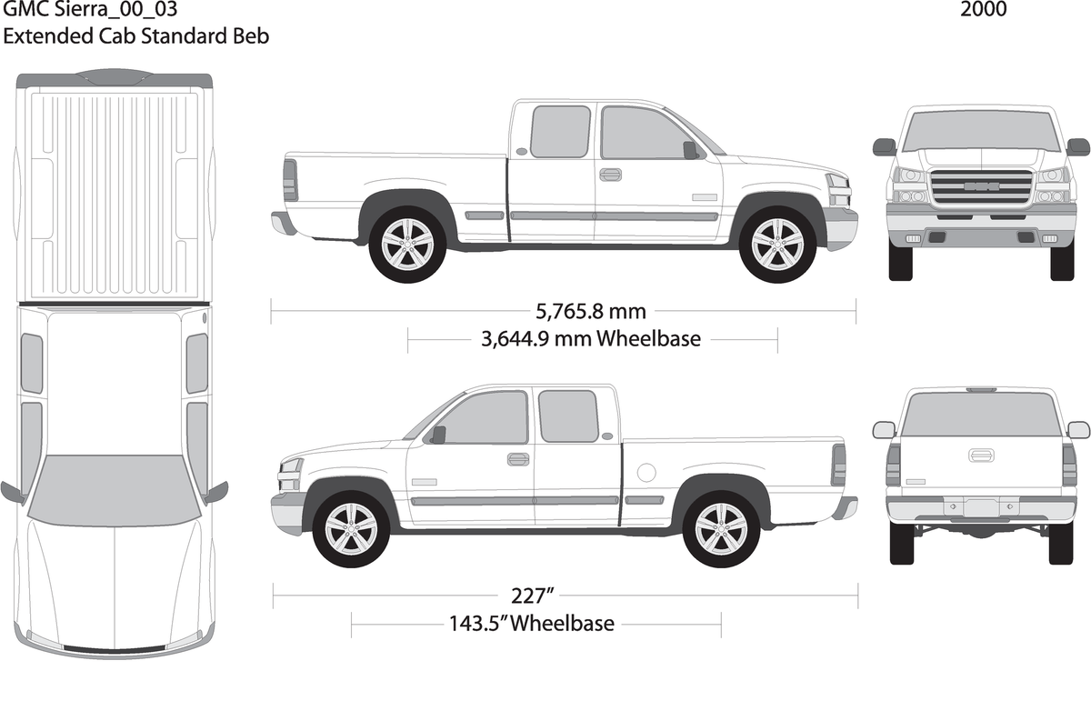 2000 Gmc Sierra 1500 V03 Vehicle Wrap Template
