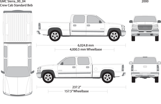 2000 Gmc Sierra 1500 V04 Vehicle Wrap Template
