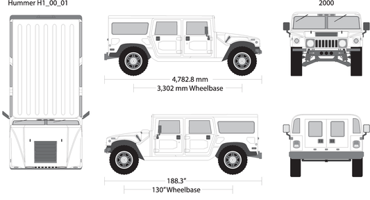 2000 Hummer H1 V01 Vehicle Wrap Template