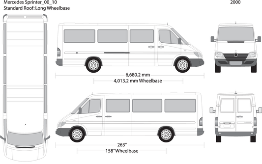 2000 Mercedes Sprinter V10 Vehicle Wrap Template