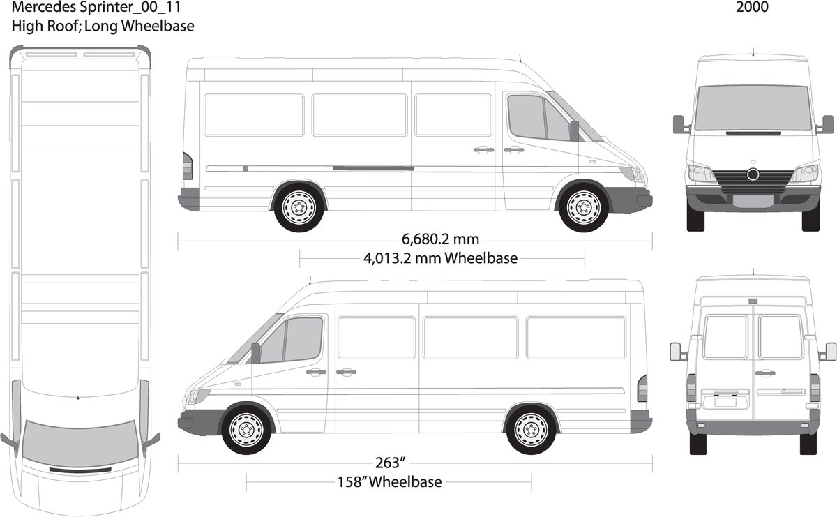 2000 Mercedes Sprinter V11 Vehicle Wrap Template