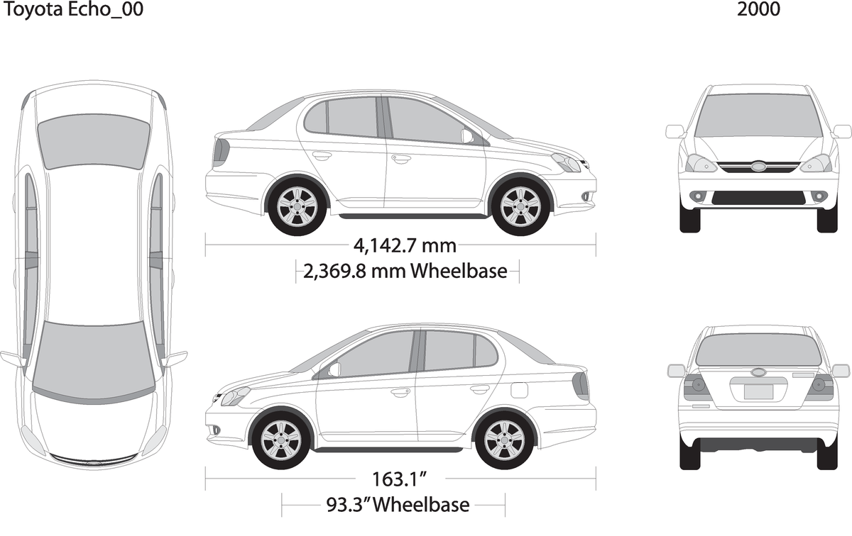 2000 Toyota Echo V01 Vehicle Wrap Template