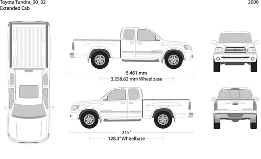 2000 Toyota Tundra V02 Vehicle Wrap Template