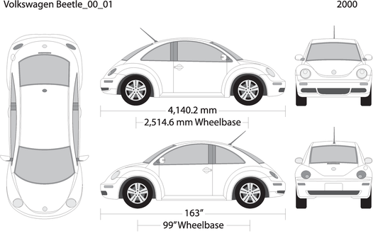 2000 Volkswagen Beetle V01 Vehicle Wrap Template