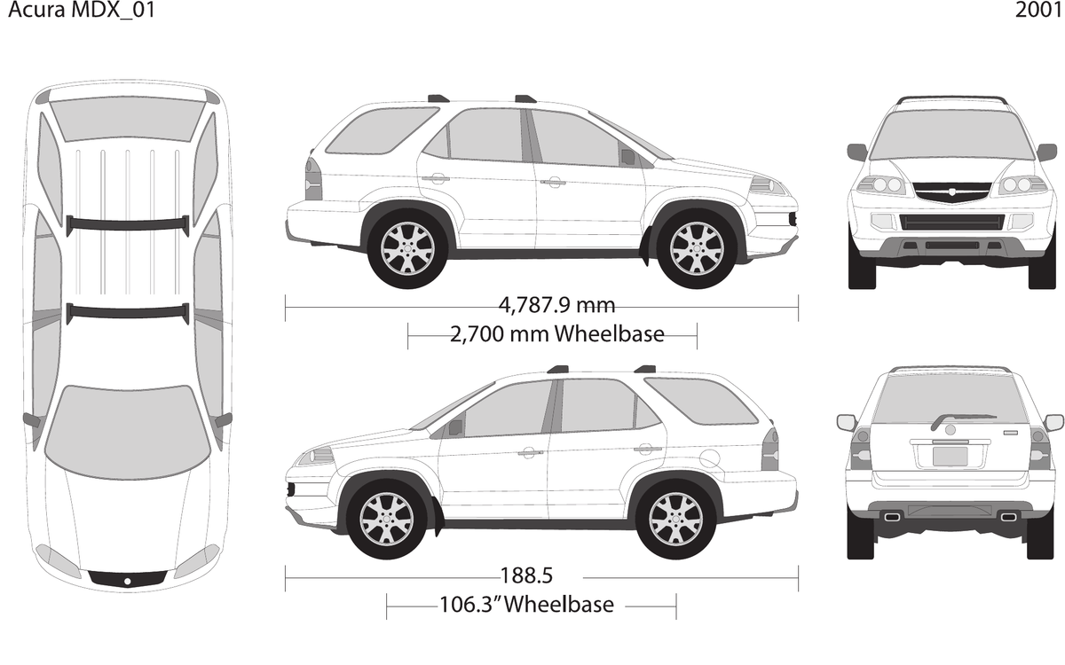 2001 Acura MDX vector wrap template, Design-Ready PDF - GravBase