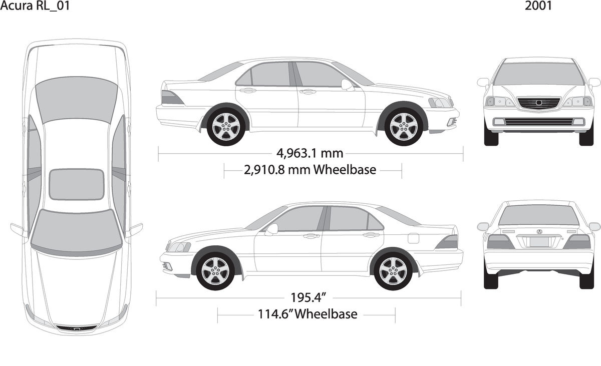 2001 Acura Rl V01 Vehicle Wrap Template