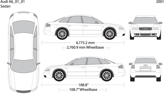 2001 Audi A6 V01 Vehicle Wrap Template
