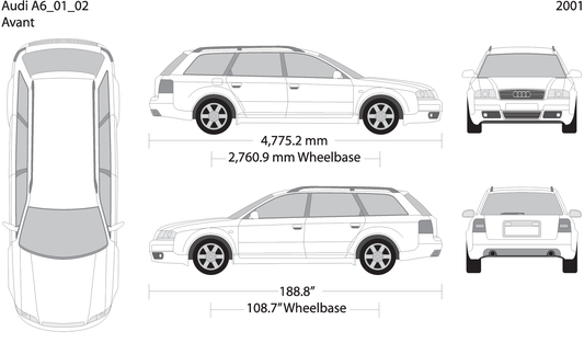 2001 Audi A6 V02 Vehicle Wrap Template
