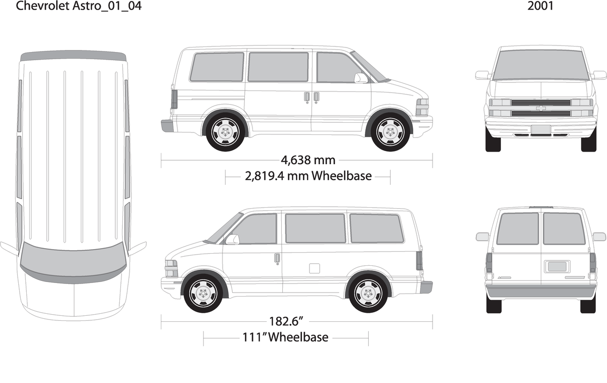 2001 Chevy Astro V04 Vehicle Wrap Template