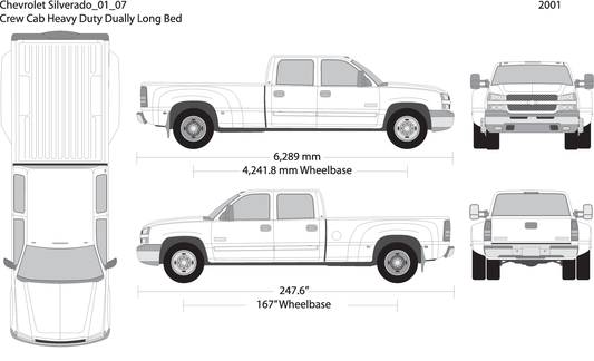 2001 Chevy Silverado 2500 3500 Hd V07 Vehicle Wrap Template