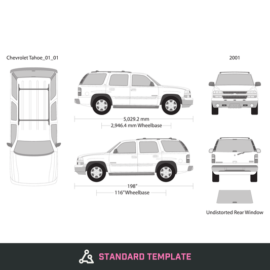 2001 Chevy Tahoe vector wrap template V01, Design-Ready PDF - GravBase