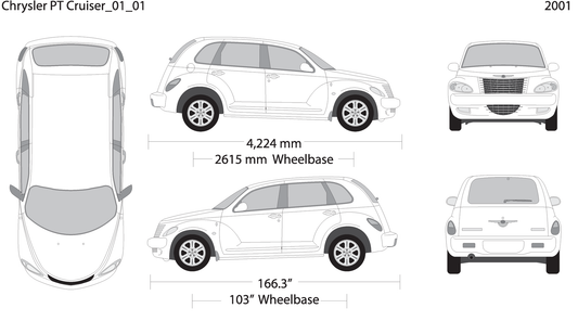 2001 Chrysler Pt Cruiser V01 Vehicle Wrap Template