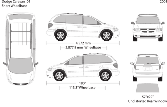 2001 Dodge Caravan vector wrap template, Design-Ready PDF - GravBase