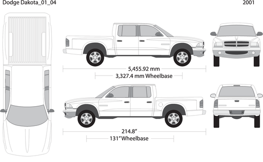 2001 Dodge Dakota V04 Vehicle Wrap Template