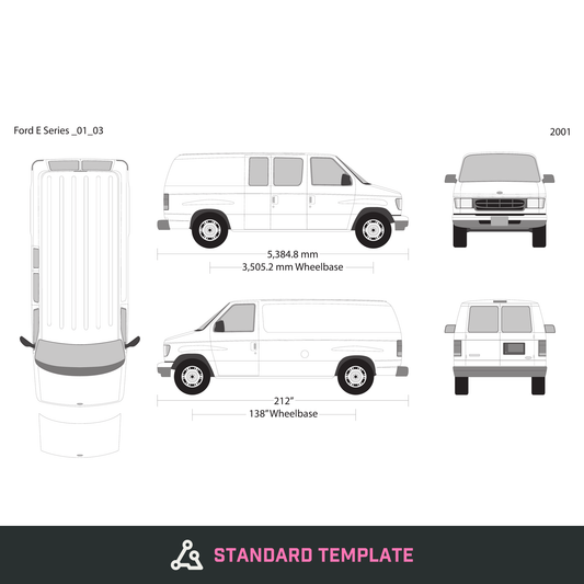 2001 Ford E Series vector wrap template V03, Design-Ready PDF - GravBase
