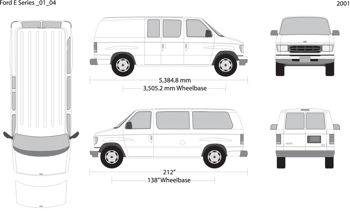 2001 Ford E Series V04 Vehicle Wrap Template