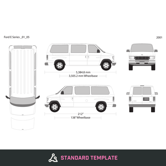 2001 Ford E Series vector wrap template V05, Design-Ready PDF - GravBase