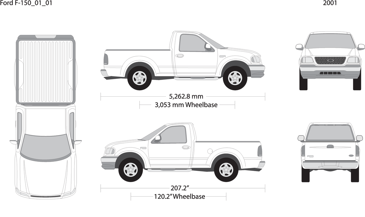 2001 Ford F 150 V01 Vehicle Wrap Template