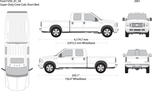 2001 Ford F 250 V04 Vehicle Wrap Template
