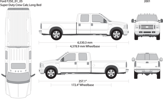 2001 Ford F 250 V05 Vehicle Wrap Template