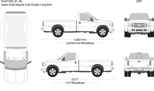 2001 Ford F 250 V06 Vehicle Wrap Template