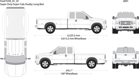 2001 Ford F 250 V07 Vehicle Wrap Template