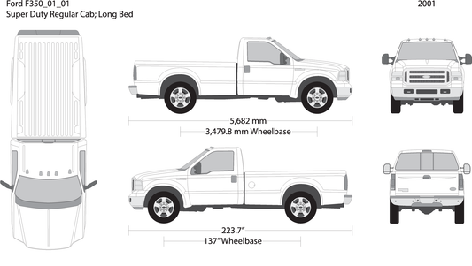 2001 Ford F 350 V01 Vehicle Wrap Template